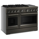 Kitchenaid® 48-Inch 6 Burner Commercial-Style Dual Fuel Range with Griddle KFDD948SBE