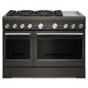 Kitchenaid® 48-Inch 6 Burner Commercial-Style Dual Fuel Range with Griddle KFDD948SBE