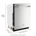 Whirlpool® 24” Stainless Steel Dishwasher with AI Intelligent Wash and Tall Top Rack WDT740SALZ