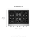 KitchenAid® 36'' 6-Burner Commercial-Style Gas Rangetop KCGC506JSS