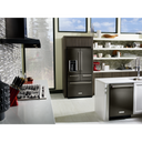 Kitchenaid® 25.8 Cu. Ft. 36 Multi-Door Freestanding Refrigerator with Platinum Interior Design and PrintShield™ Finish KRMF706EBS