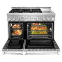 KitchenAid® 48'' Smart Commercial-Style Gas Range with Griddle KFGC558JSS