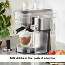 Kitchenaid® Metal Semi-Automatic Espresso Machine and Automatic Milk Frother Attachment Bundle KES6504SX