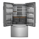 Kitchenaid® 23.8 cu. ft. 36" Counter-Depth French Door Platinum Interior Refrigerator with PrintShield™ Finish KRFC704FPS