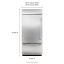Kitchenaid® 20.9 Cu. Ft. 36" Width Built-In Stainless Bottom Mount Refrigerator with Platinum Interior Design KBBL306ESS