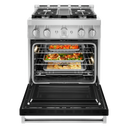 KitchenAid® 30'' Smart Commercial-Style Gas Range with 4 Burners KFGC500JBK