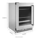 Kitchenaid® 24" Beverage Center with Glass Door and Metal-Front Racks KUBL314KSS