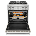 KitchenAid® 30'' Smart Commercial-Style Dual Fuel Range with 4 Burners KFDC500JMH