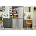 Kitchenaid® 19.4 cu. ft. 36-inch wide Counter-Depth 4-Door Refrigerator with PrintShield™ Finish KRQC506MPS