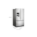 Kitchenaid® 26.8 Cu. Ft. Standard-Depth French Door Refrigerator with Exterior Ice and Water Dispenser KRFF577KPS Kitchenaid® 26.8 Cu. Ft. Standard-Depth French Door Refrigerator with Exterior Ice and Water Dispenser KRFF577KPS