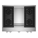 Jennair® 36" NOIR™ Gas Professional-Style Rangetop with Chrome-Infused Griddle JGCP536HM