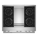 Jennair® 36" RISE™ Dual-Fuel Professional-Style Range with Chrome-Infused Griddle JDRP536HL