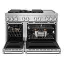 Jennair® NOIR™ 48" Dual-Fuel Professional Range with Chrome-Infused Griddle and Gas Grill JDRP748HM