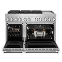 Jennair® NOIR™ 48 Dual-Fuel Professional-Style Range with Chrome-Infused Griddle and Steam Assist JDSP548HM