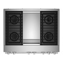 Jennair® 36" NOIR™ Dual-Fuel Professional-Style Range with Chrome-Infused Griddle JDRP536HM