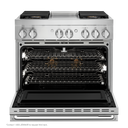 Jennair® NOIR™ 36 Dual-Fuel Professional Range with Chrome-Infused Griddle JDRP536HM