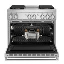 Jennair® 36" NOIR™ Dual-Fuel Professional-Style Range with Chrome-Infused Griddle JDRP536HM