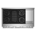 Jennair® 48" RISE™ Gas Professional-Style Range with Chrome-Infused Griddle and Infrared Grill JGRP748HL
