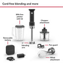 KitchenAid Go™ Cordless Hand Blender with Accessories - battery included KHBRV75BM