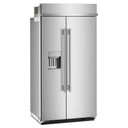 Kitchenaid® 25.1 Cu. Ft. 42" Built-In Side-by-Side Refrigerator features Exterior Water and Ice Dispenser with Measured Fill KBSD742SPS
