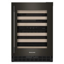 Kitchenaid® 24" Undercounter Wine Cellar with Full-Extension Wood-Front Racks KUWR524SBE