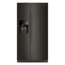 Kitchenaid® 20.8 Cu. Ft. Counter-Depth Side-by-Side Refrigerator with Exterior Ice and Water Dispenser in Black Ore KRSC536RBE