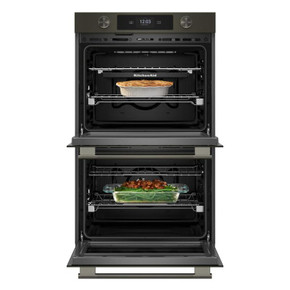 Kitchenaid® 30-inch Smart Electric Double Wall Oven with Assisted Cooking Modes - Black Ore KOED730SBE