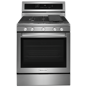 Kitchenaid® 30-Inch 5-Burner Gas Convection Range KFGG500ESS