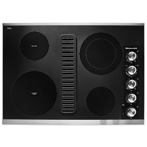 Kitchenaid® 30" Electric Downdraft Cooktop with 4 Elements KCED600GSS