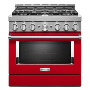 KitchenAid® 36&#x27;&#x27; Smart Commercial-Style Gas Range with 6 Burners KFGC506JPA
