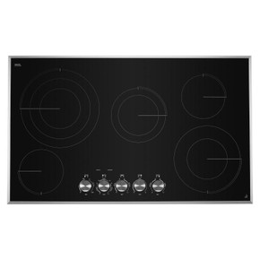 Jennair® 36" Lustre Stainless Radiant Glass Cooktop with Halo-Effect Knobs JEC3536HS Jennair® 36" Lustre Stainless Radiant Glass Cooktop with Halo-Effect Knobs JEC3536HS