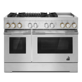 Jennair® RISE™ 48" Dual-Fuel Professional Range with Chrome-Infused Griddle and Gas Grill JDRP748HL Jennair® RISE™ 48" Dual-Fuel Professional Range with Chrome-Infused Griddle and Gas Grill JDRP748HL
