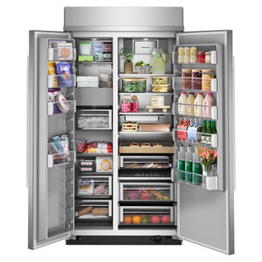 Kitchenaid® 25.5 Cu. Ft. 42" Built-In Side-by-Side Refrigerator with Platinum Interior KBSN742SPS