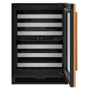 Kitchenaid® 24" Undercounter Wine Cellar with Full-Extension Wood-Front Racks KUWR324SPA