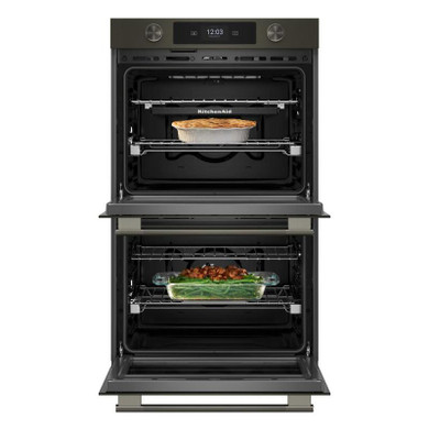 Kitchenaid® 30-inch Smart Electric Double Wall Oven with Assisted Cooking Modes - Black Ore KOED730SBE