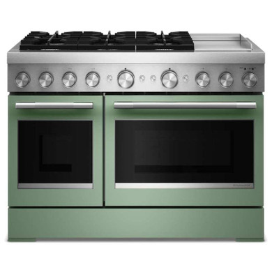 Kitchenaid® 48-Inch 6 Burner Commercial-Style Dual Fuel Range with Griddle KFDD948SDC