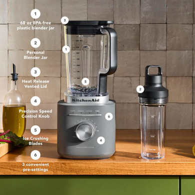 KitchenAid® Pure Power Blender with 2 Personal Blending Jars KSB2078DG