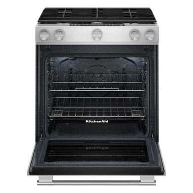 Kitchenaid® 30-Inch 5 Burner Gas Convection Slide-In Range with Baking Drawer KSGS730TPS