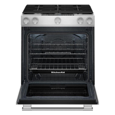 Kitchenaid® 30-Inch 5-Burner Dual Fuel Convection Slide-In Range with Baking Drawer KSDS730TPS