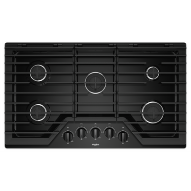 Whirlpool® 36-inch Gas Cooktop with EZ-2-Lift™ Hinged Cast-Iron Grates WCG55US6HB