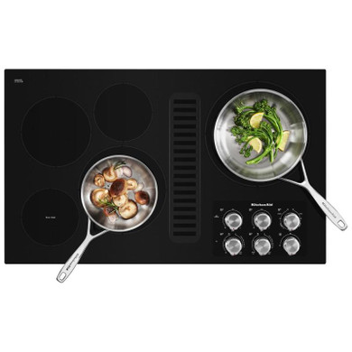 Kitchenaid® 36" Electric Downdraft Cooktop with 5 Elements KCED606GBL
