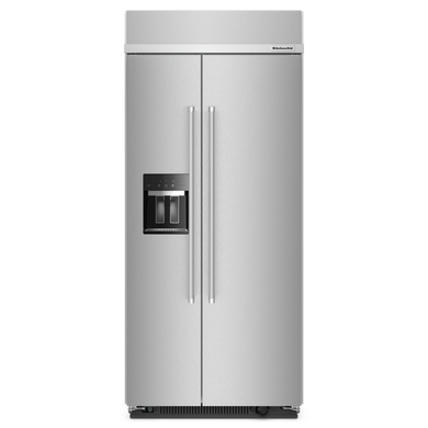 Kitchenaid® 20.8 Cu. Ft. 36" Built-In Side-by-Side Refrigerator with Ice and Water Dispenser KBSD706MPS