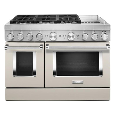 KitchenAid® 48'' Smart Commercial-Style Dual Fuel Range with Griddle KFDC558JMH