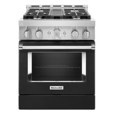 KitchenAid® 30'' Smart Commercial-Style Gas Range with 4 Burners KFGC500JBK