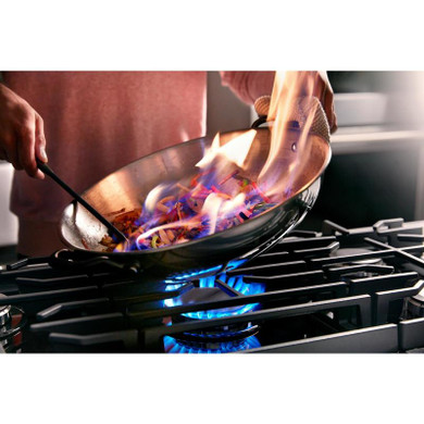 Kitchenaid® 36" Gas-on-Glass Cooktop KCGG536PBL