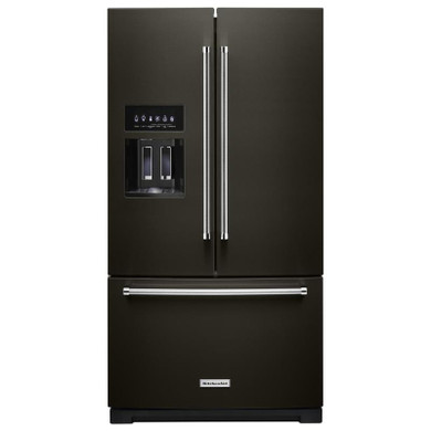 Kitchenaid® 26.8 Cu. Ft. Standard-Depth French Door Refrigerator with Exterior Ice and Water Dispenser KRFF577KBS