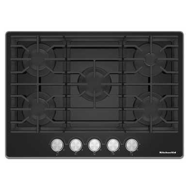 Kitchenaid® 30" Gas-on-Glass Cooktop KCGG530PBL