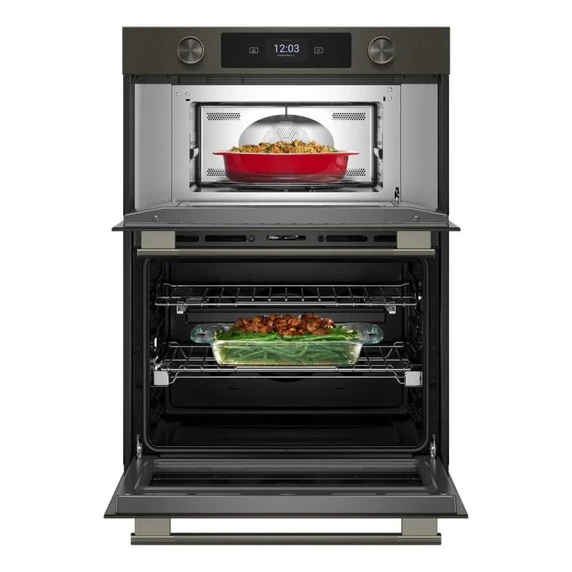 Kitchenaid® 30-inch Smart Electric Combo Wall Oven with Assisted Cooking Modes - Black Ore KOEC730SBE