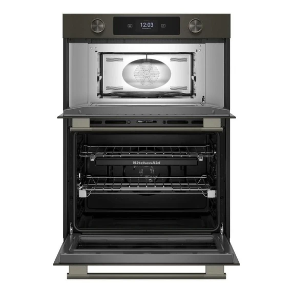 Kitchenaid® 30-inch Smart Electric Combo Wall Oven with Assisted Cooking Modes - Black Ore KOEC730SBE