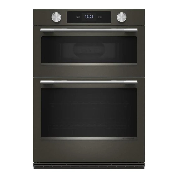 Kitchenaid® 30-inch Smart Electric Combo Wall Oven with Assisted Cooking Modes - Black Ore KOEC730SBE